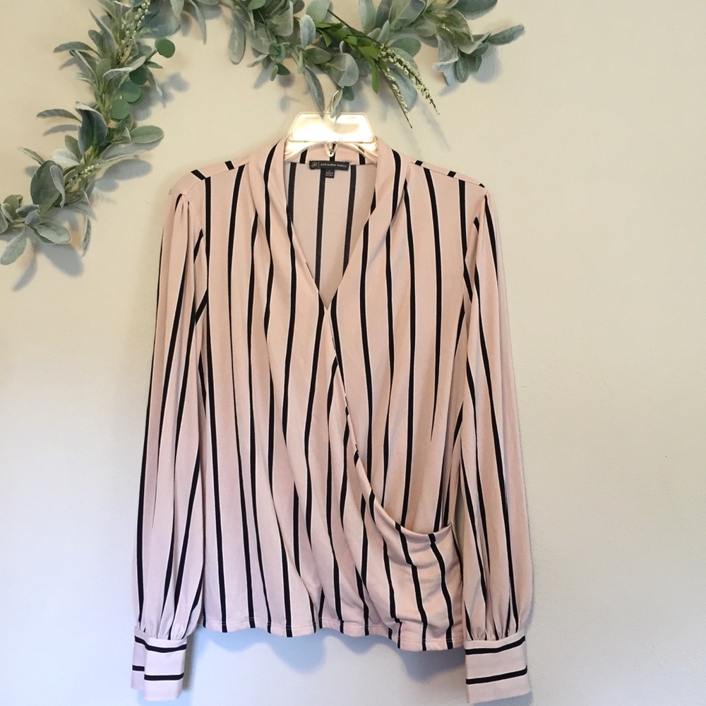Striped Adrianna Papell dress top L